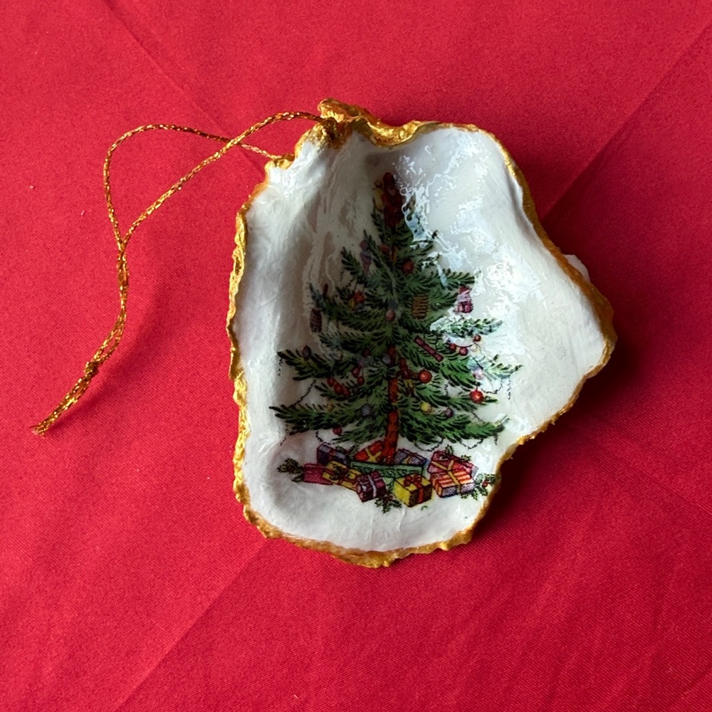 Holiday Tree Oyster Shell Ornament